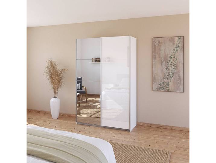 Armoire - Verre & Miroir 136cm Blanc/Blanc alpin