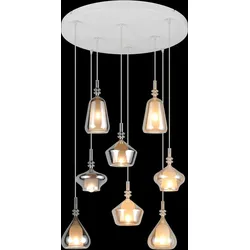 Trio T349430817 Pendelleuchte ALDEA  | 8x10W E14 | Seilleuchte | gelb | weiß | buntfarbig