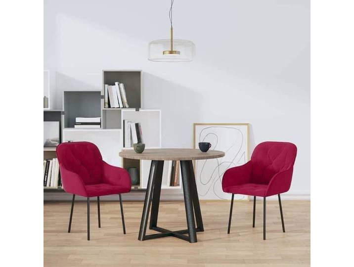 URBRAN®Chaises à manger lot de 2 Rouge bordeaux Velours - Fauteuil_7961