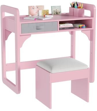 Garvee Wooden Study Desk and Chair Set with Spacious Cloth Drawers and Built-in Pen Holder for Organized Learning