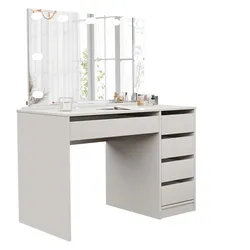 SCHMINKTISCH Bella Beige Cashmere 110 cm mit Spiegel und LED Beleuchtung