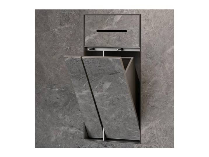 YDHFCD Einbau-Mülleimer, Wandschrank Drucköffner Wandmontage, verdecktes Design, platzsparend, einfache Montage, Standardgröße(Style 5 34x64x14cm)