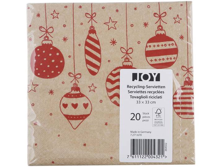Servietten Kraft Xmas Kugeln 33cm 20 Stück