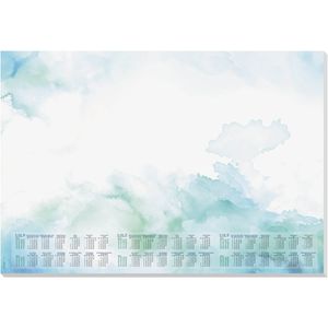 Sigel Schreibunterlage H7314, Watercolor Sea, Papier, 30 Blatt, mit Kalender, 59,5 x 41cm