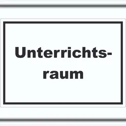 HB-Druck Unterrichtsraum Aufkleber mit Text Schule Schulung waagerecht A1 (594x841mm)
