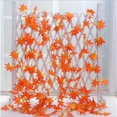 Inspired Living 2.3M Artificial Maple Leaf Garland For Autumn & Holiday Decor 2.3M Artificial Maple Leaf Garland For Autumn & Holiday Decor