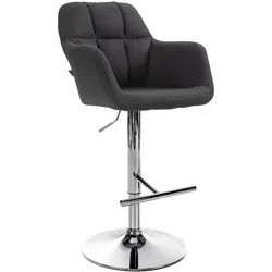 CLP Barhocker Natoma Stoff chrom   Farbe: schwarz, Material Gestell: Metall in Chromoptik