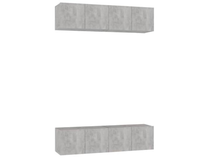Roanoer TV-Schrank 4er Set Wandmontage Betongrau 60x30x30 cm Wandhängende Lowboards in Beton-Optik für Wohnzimmer und Schlafzimmer schaffen ordentlichen Stauraum für Medien.