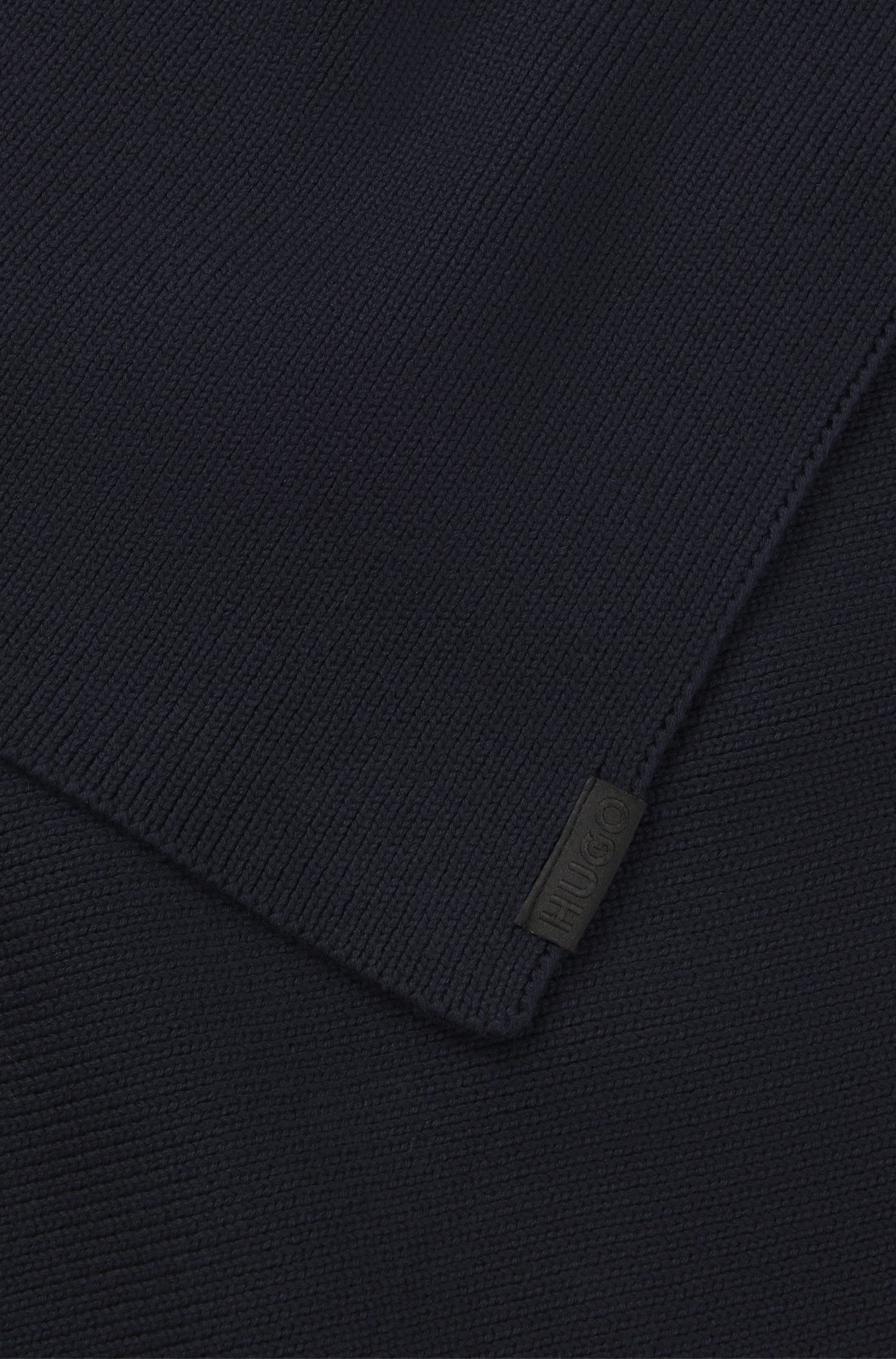 Strickschal HUGO "Zential", Damen, blau (navy 410), Strick, Baumwolle, unifarben, Modetücher, aus reiner Baumwolle, unisex