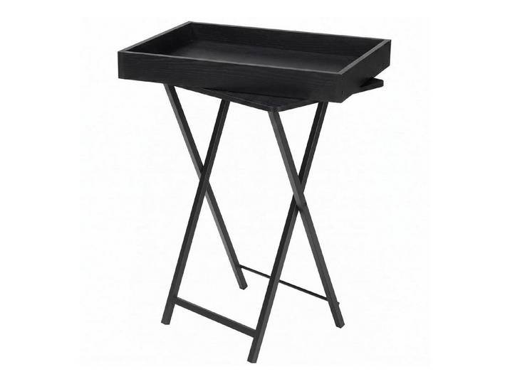 LuxusKollektion Tabletttisch Beistelltisch Klappbar Schwarz (1-St)