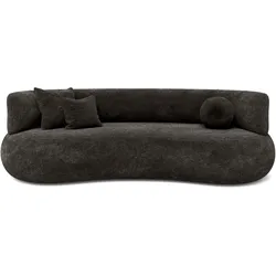Sofa 2-Sitzer Chenille 253x100x77 dunkelgrau LUNA
