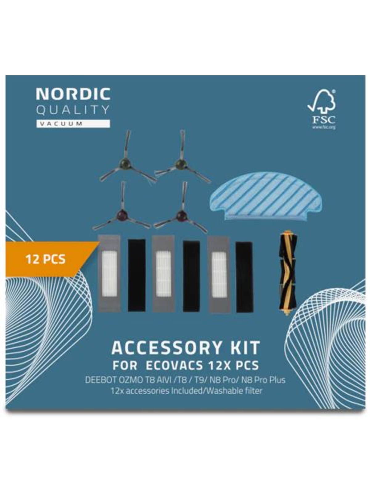 Nordic Quality Roboter Staubsauger 12 Pcs Kit Ecovacs OZMO