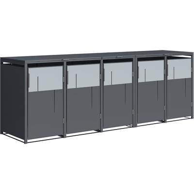 Mülltonnenbox WESTMANN "Tonus 5", grau (anthrazit), B:330cm H:116cm T:80cm, Stahl, Aufbewahrungsboxen, BxTxH: 330x80x116 cm, für 5x240 L Mülltonnen