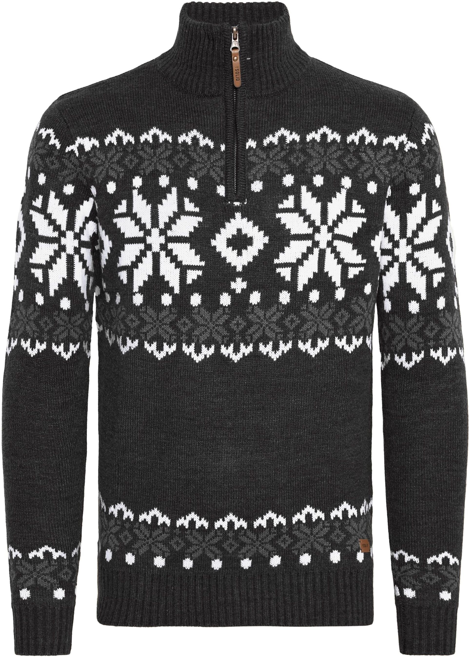 !solid Troyer SOLID "Troyer SDNorwin", Herren, Gr. M, grau (dar grau m), Obermaterial: 100% Polyacryl PAN., Pullover Troyer