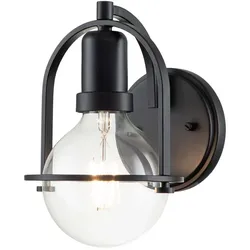 Wandlampe Wandleuchte Flurlampe Schlafzimmerlampe Schwarz Stahl H 23,3 cm