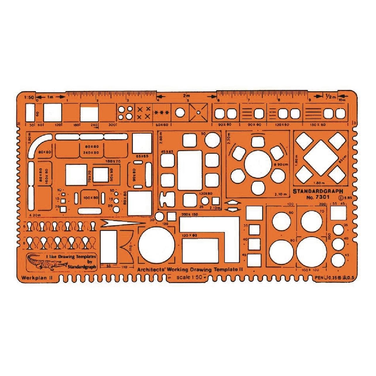 DUX Architekt-werkplan Schablone (22.50 cm, Kunststoff) (7301)