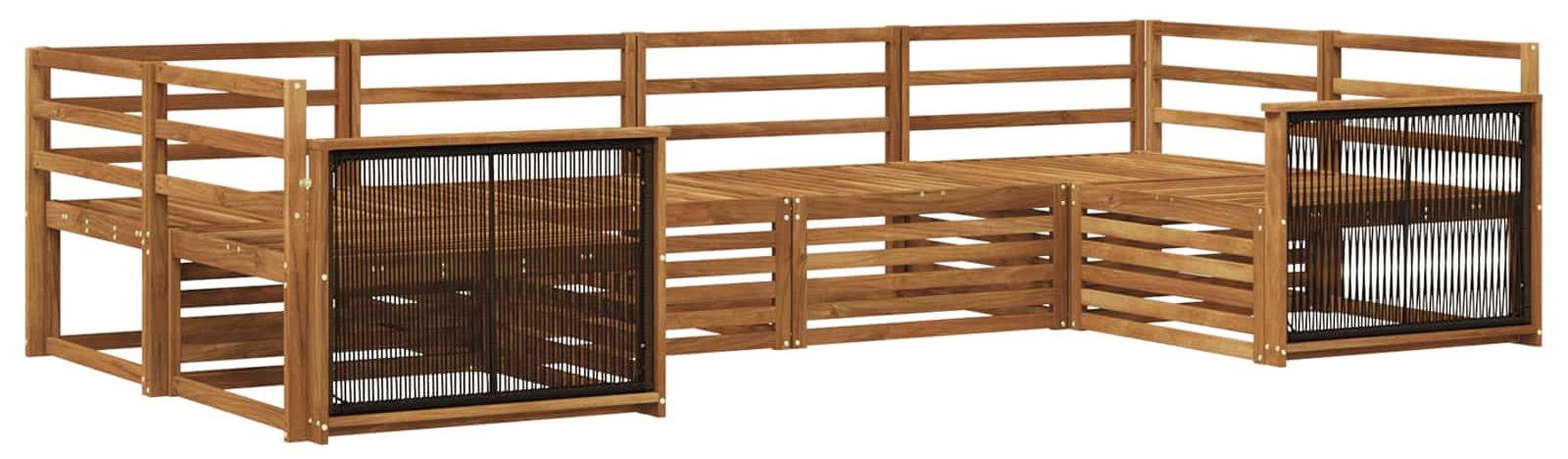 Outdoor-Sofagarnitur 6 pcs Natur