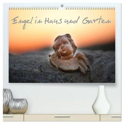 Engel in Haus und Garten (hochwertiger Premium Wandkalender 2026 DIN A2 quer), Kunstdruck in Hochglanz