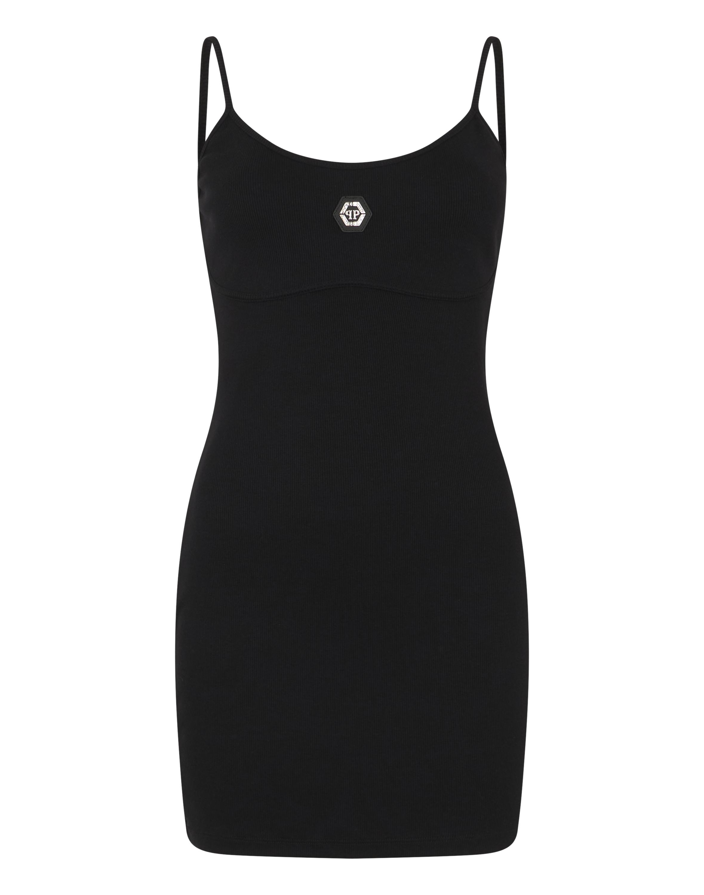 Cotton Rib Short Tank Dress Crystal Hexagon
