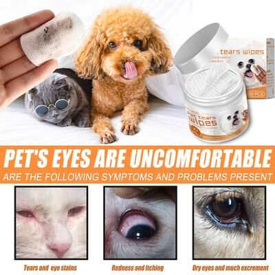 Happy Pet Pantry Universal Disposable Non Woven Pet Cleaning Wipes Ear & Tear Stain Remover Grooming Towels Universal Disposable Non Woven Pet Cleaning Wipes Ear & Tear Stain Remover Grooming Towels