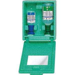 First-Aid-Only Augenspülung NaCl & pH neutral, Augenspülstation, Wandbox, 500 & 200 ml