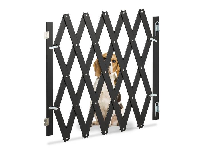 Ausziehbares Hundeabsperrgitter 35-126 cm Schwarz