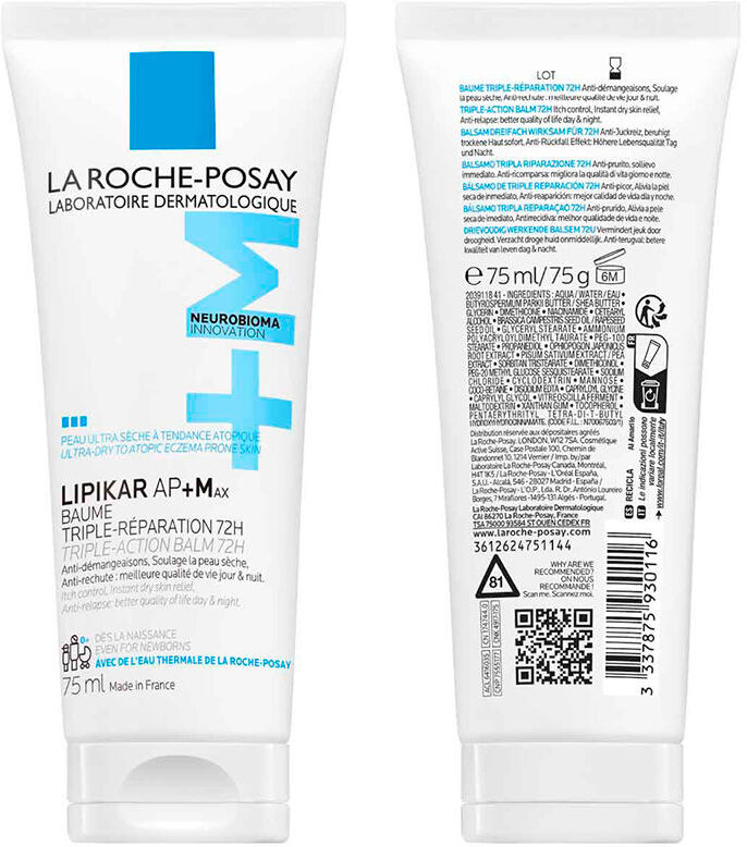 La Roche Posay Lipikar AP+ Max bálsamo triple reparación 72H 75 ml