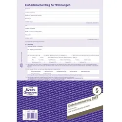Avery Zweckform Mietvertrag 2849 DIN A4 Hausordnung 4seitig