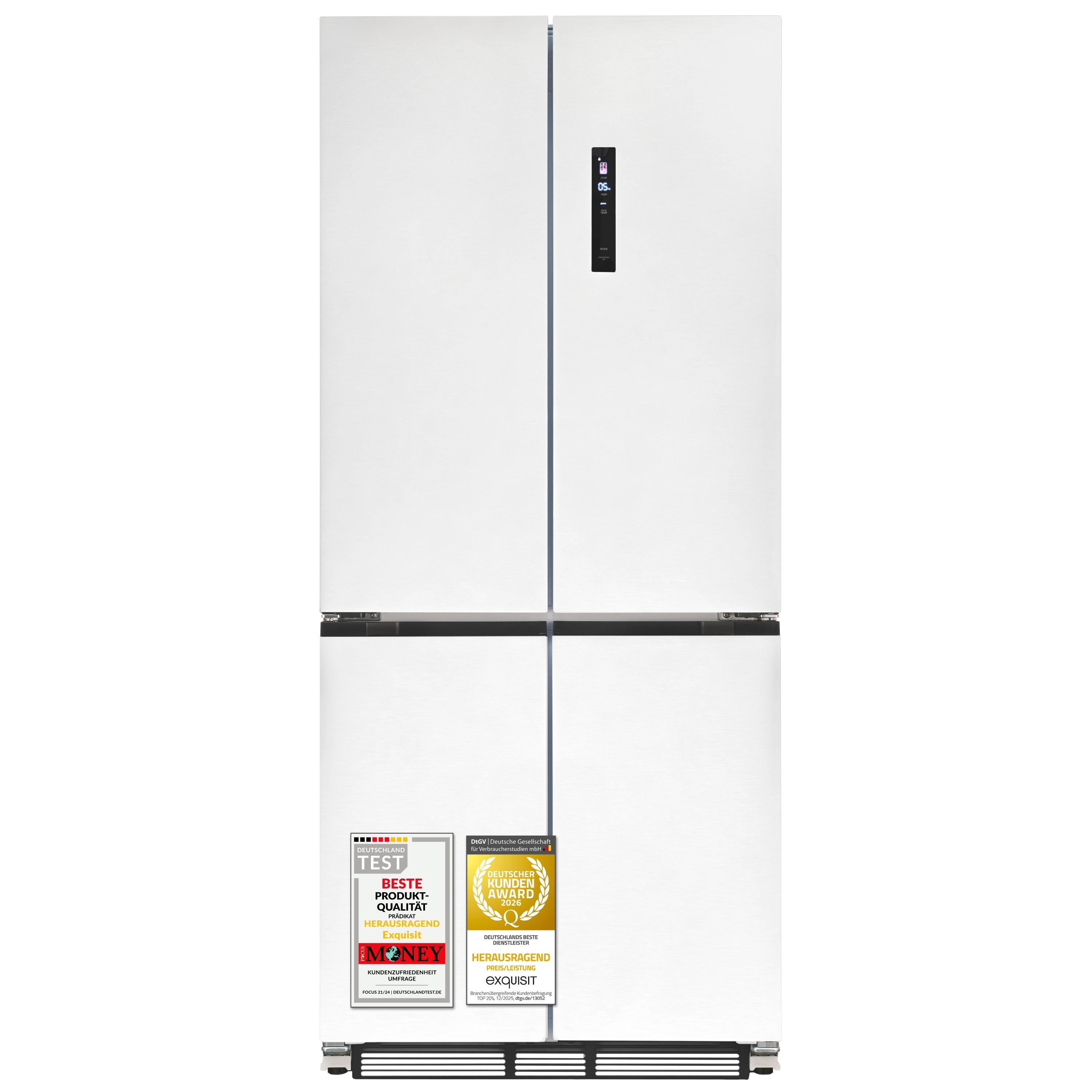 Exquisit Einbau-Multidoor | 466 Liter | No Frost Kühlen/Gefrieren | Schnellgefrieren | Türalarm | EMD470-170-200E inoxlook-weiss