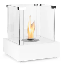 Moritz Ethanol Kamin Tischkamin I 35 x 30 x 30 cm weiß I Tischfeuer eckig I 0,8 Liter Brenner I Bioethanol Kamin I Bio Ethanol Kaminofen Indoor