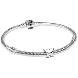 Pandora 21500 Damen-Armband Silber Starterset mit Mini Schmetterling, 18 cm