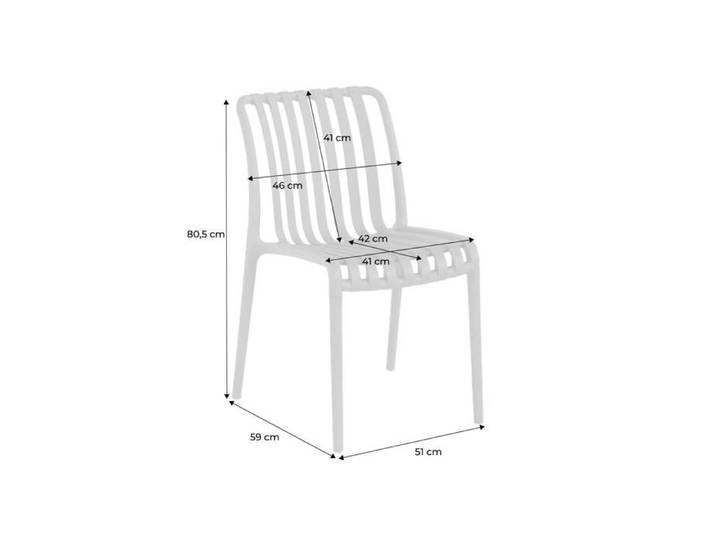 Lot de 4 chaises de jardin en plastique terracotta. empilables. déjà montées