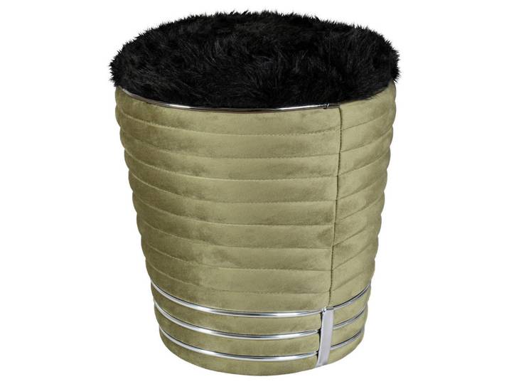 Kayoom Hocker, Graphit, Grün, 50 cm, Wohnzimmer, Hocker, Sitzhocker