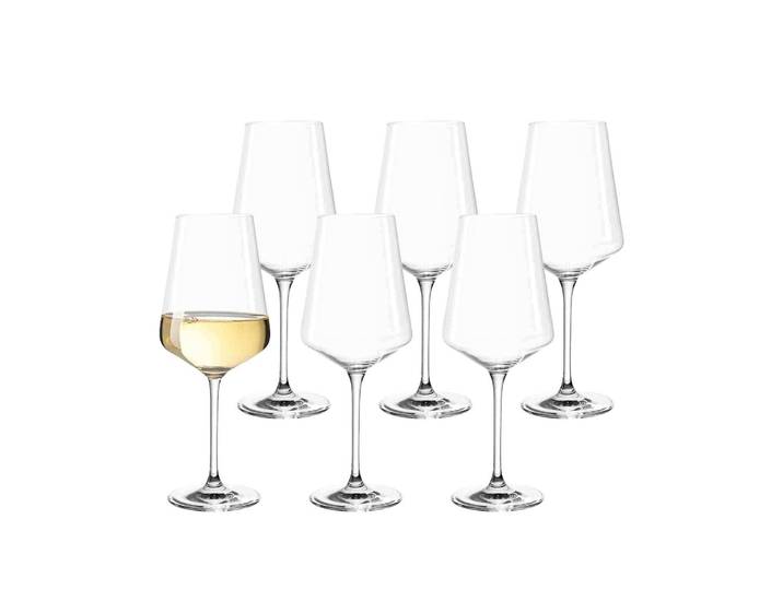 Weißweinglas LEONARDO Weißweingläser Puccini 560 ml 6er Set transparent , bunt (transparent), Glas, Trinkgefäße, Weißweinglas