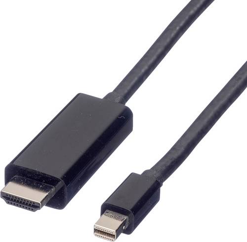 Value Mini-DisplayPort / HDMI Adapterkabel Mini DisplayPort Stecker, HDMI-A Stecker 1.00 m Schwarz 11.99.5795 Geschirmt DisplayPort-Kabel