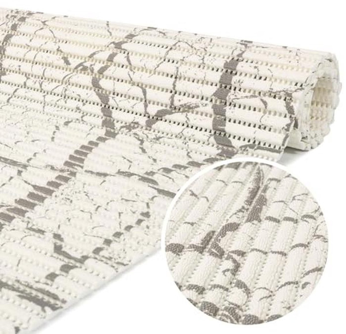 ANRO Zachte schuimmat badmat voor badkamer, douche en wc, antislip, marmer grijs wit, 50 x 65 cm