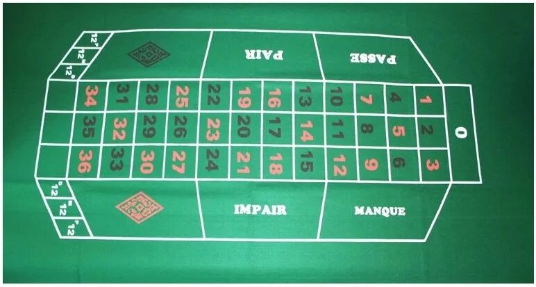 Nappe roulette 180x90cm feutre vert imprimé - HOT Games