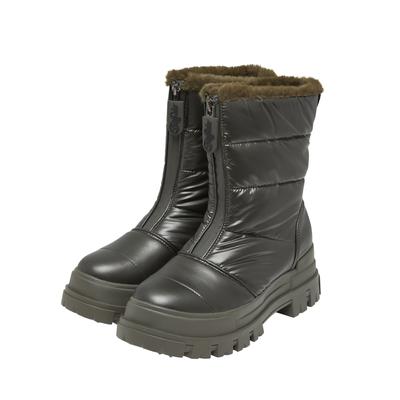 Stiefel BUFFALO "Buffalo aspha quilt zip", Damen, Gr. 37, grau (khaki), Textil, unifarben, Schuhe Stiefel