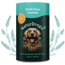 NATURDROPS Kot & Gras Control Erg.Futterm.f.Hunde 250 g