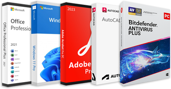 Platinum Paketti - Windows 11, Office 2021, Bitdefender 2023, Autocad 2024, Adobe Acrobat Pro Dc 2023