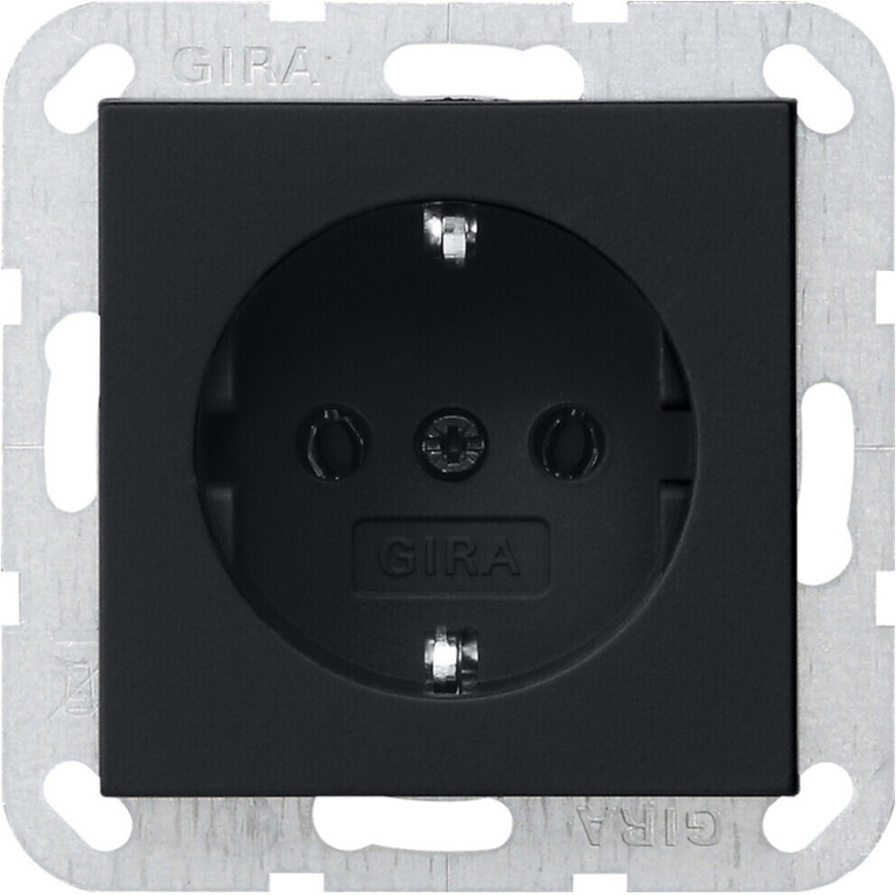 Gira Schuko-Steckdose 16 A 250 V sw ohne Krallen 0466005)