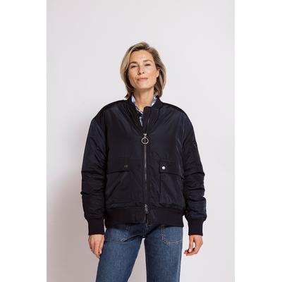 Jackenblazer ZHRILL "JULIE LOOSE", Damen, Gr. L, blau, Web, Obermaterial: 100% Polyester, unifarben, bequem hüftbedeckend, Rundhals, Flachstrickbündchen, Blazer, Blouson - Casual Stil, lockere Passform, aus Kunstfaser, unifarben