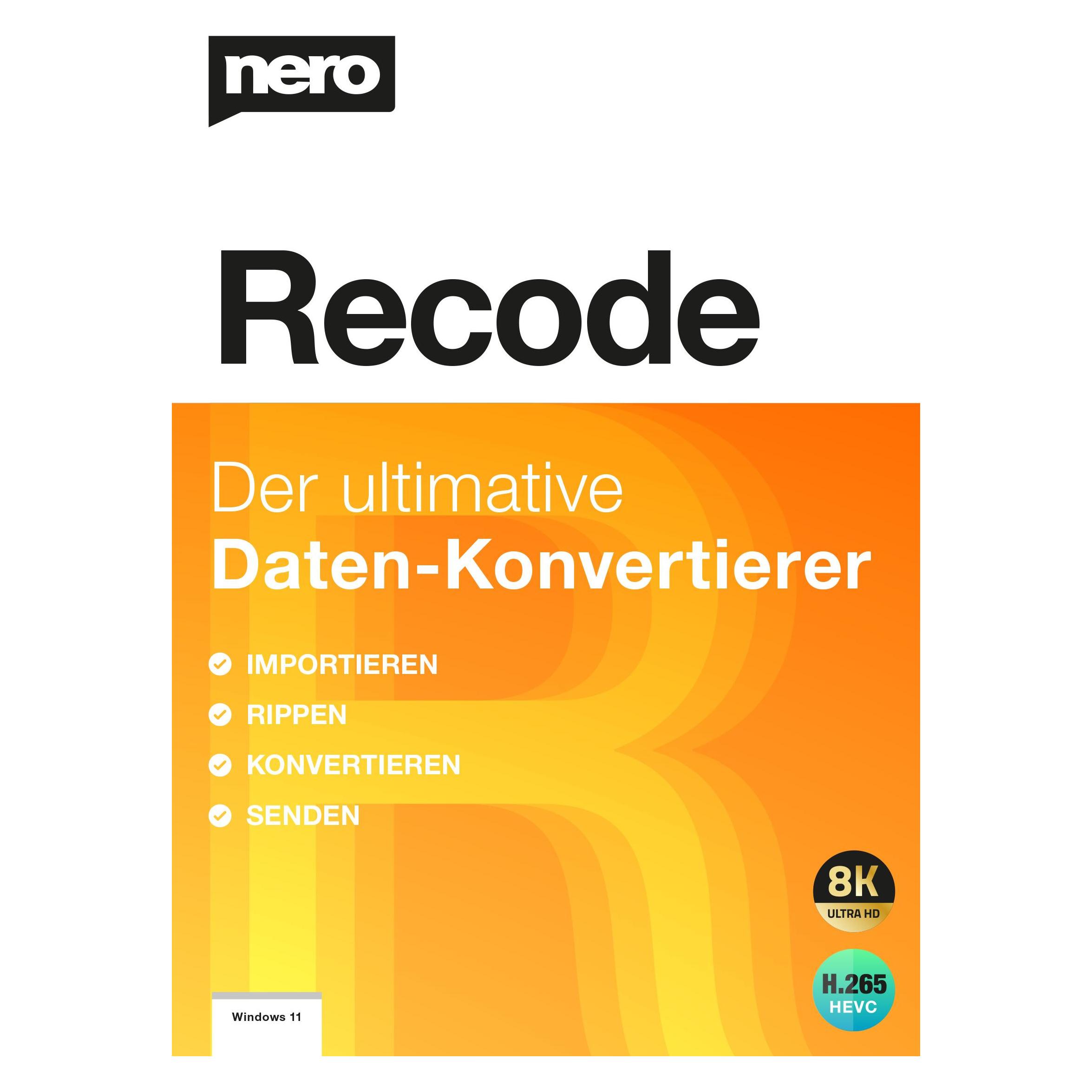Nero Recode (1 User, 1 Geräte/User, unbegrenzt) (EMEA-13500000/1445)