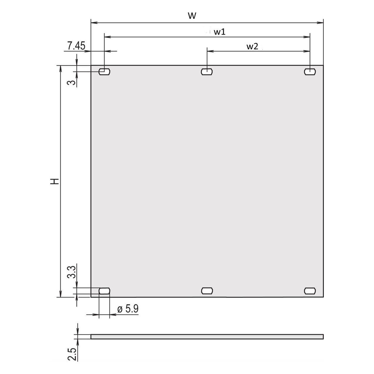 Schroff PART.FRONT PANEL 2U 42HP AN/CR (30847459)
