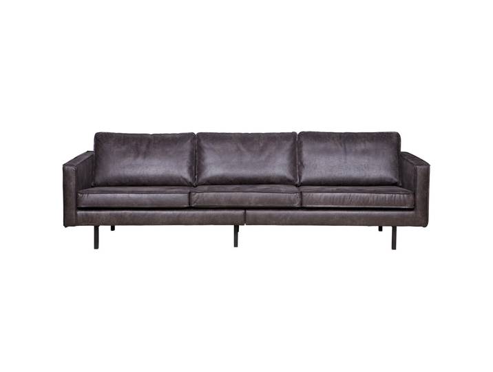 Livetastic 3-Sitzer-Sofa Rodeo, Schwarz, Metall, Leder, Kombination Echtleder/Stoff, Rindleder, Füllung: Silikon, Schaumstoffflocken,Silikon, Schaumstoffflocken, 277x85x86 cm, Made in EU, Wohnzimmer, Sofas & Couches, Sofas, 3-Sitzer Sofas