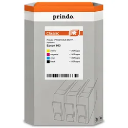 Prindo, Druckerpatrone, Classic Multipack Noir(e) / Cyan / Magenta / Jaune (PRSET03U6 MCVP) (BK, C, M, Y)