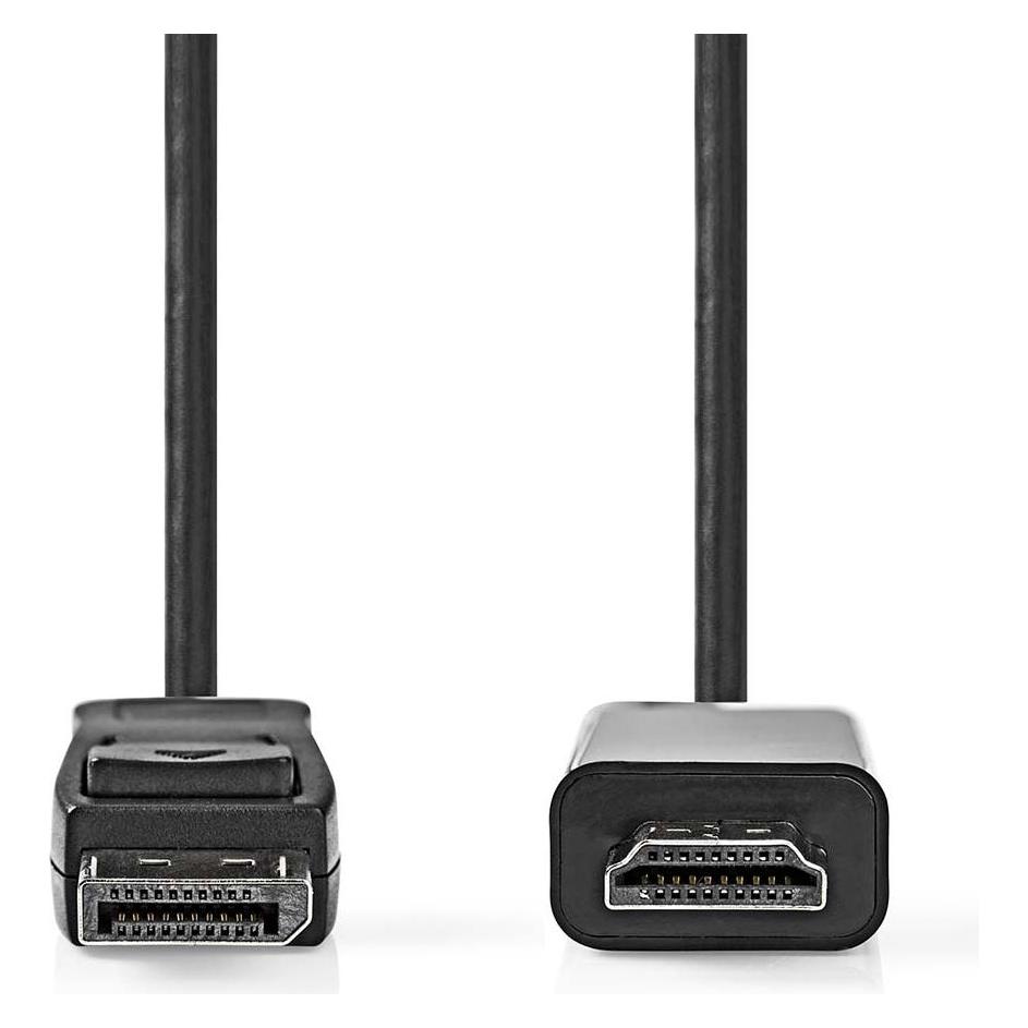 Nedis Displayport-Kabel | DisplayPort Stecker | HDMI Stecker | 1080p | Vernickelt | 1.00 m | Rund | (1 m) (CCGL37100BK10)
