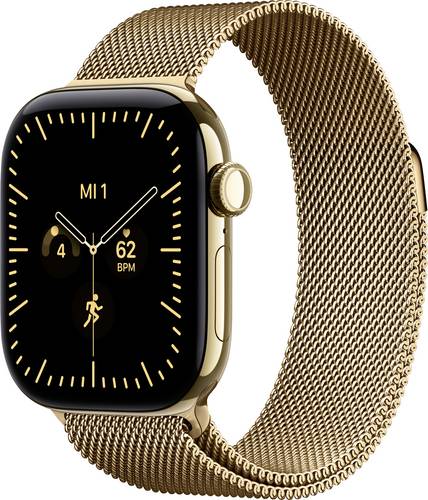 Apple Watch Series 12 GPS + Cellular 42mm Titangehäuse Milanese Loop Brillantgold