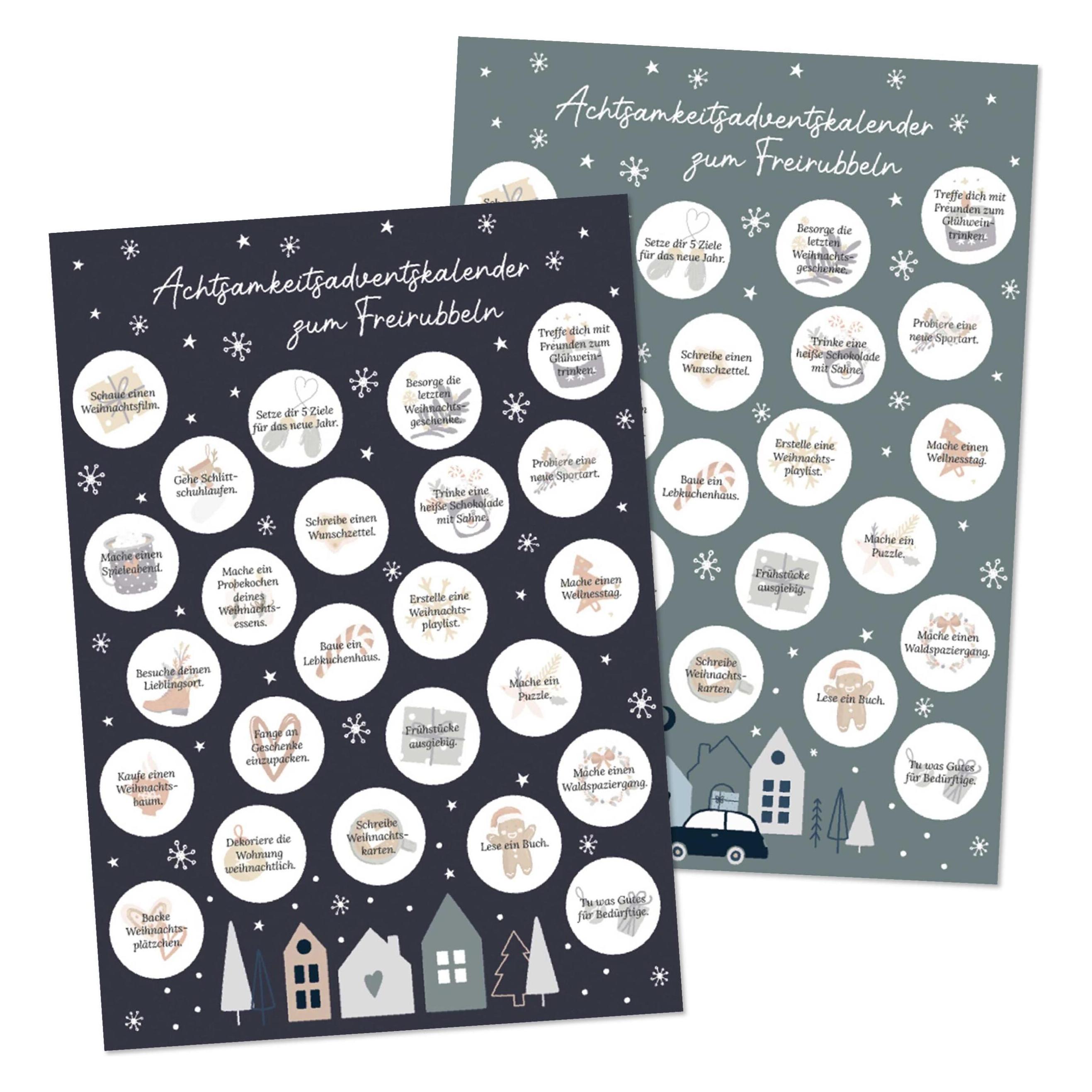 Papierdrachen Adventskalender zum Freirubbeln - Achtsamkeit (24 Türchen) (71721693)