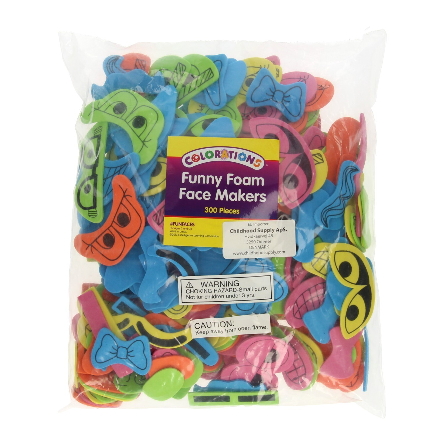 Colorations Foam knutselset met grappige gezichtsonderdelen, 300 stuks, meerkleurig